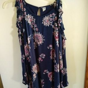 Old Navy Women's mid length floral navy dress
